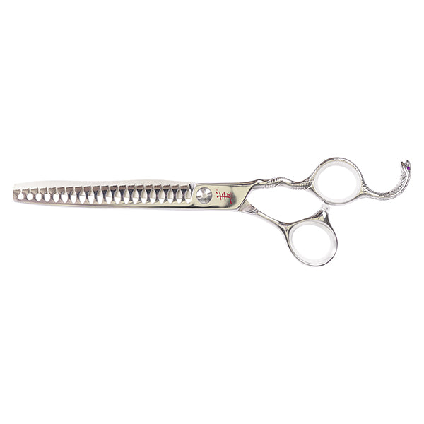 tesoura grooming yento high-tech cobra - tubarão - 18 cm / 20 dentes