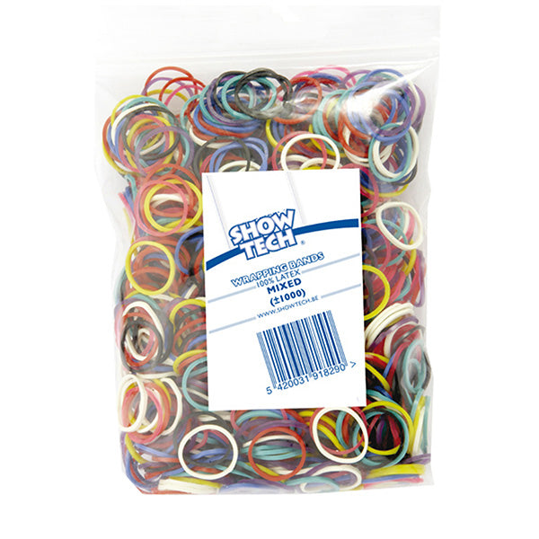 elasticos latex show tech 15mm - mix - 1.000un