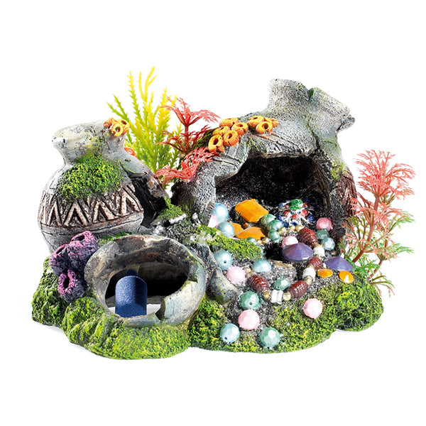 deco. aquário "jar plants" 18x12,5x12cm c/ difusor