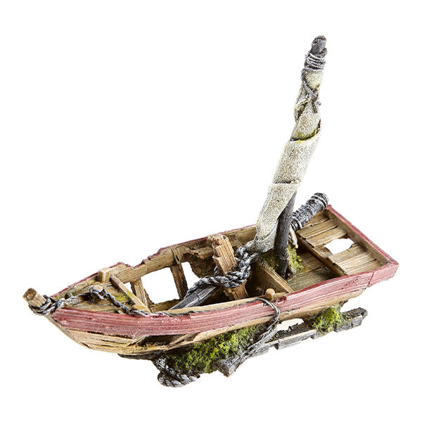 decoração aquário "sunken sail boat" - 23,2x7,5x18 cm