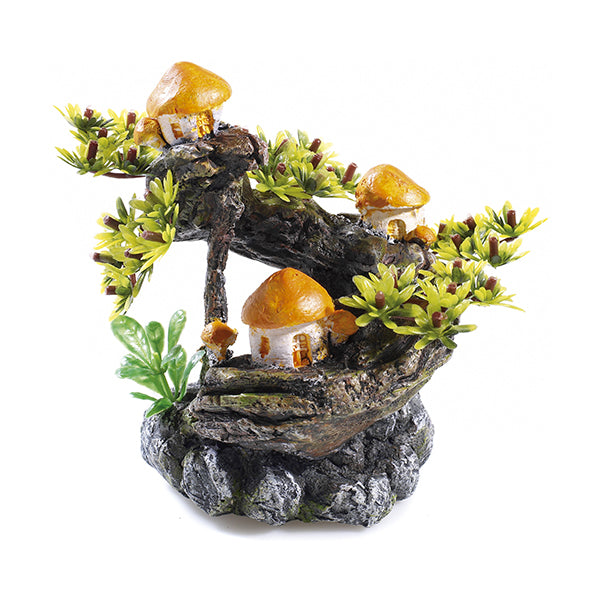 decoração aquário "mushroom tree" - 11x11x14 cm