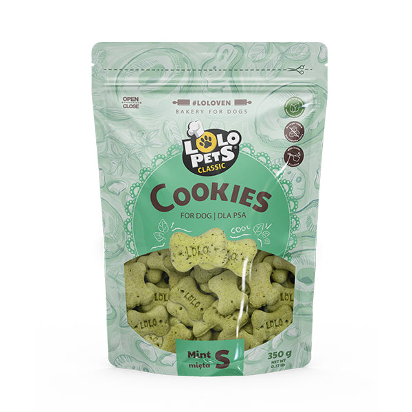 biscoitos "mini ossos menta" 350g