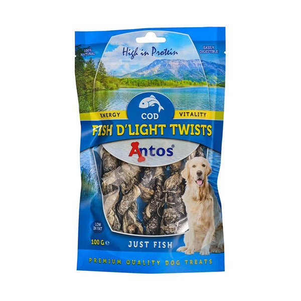 snack natural "fish d'light twists" bacalhau - 100g