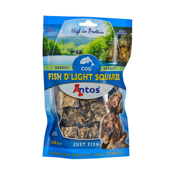 snack natural "fish d'light squares" bacalhau - 100g