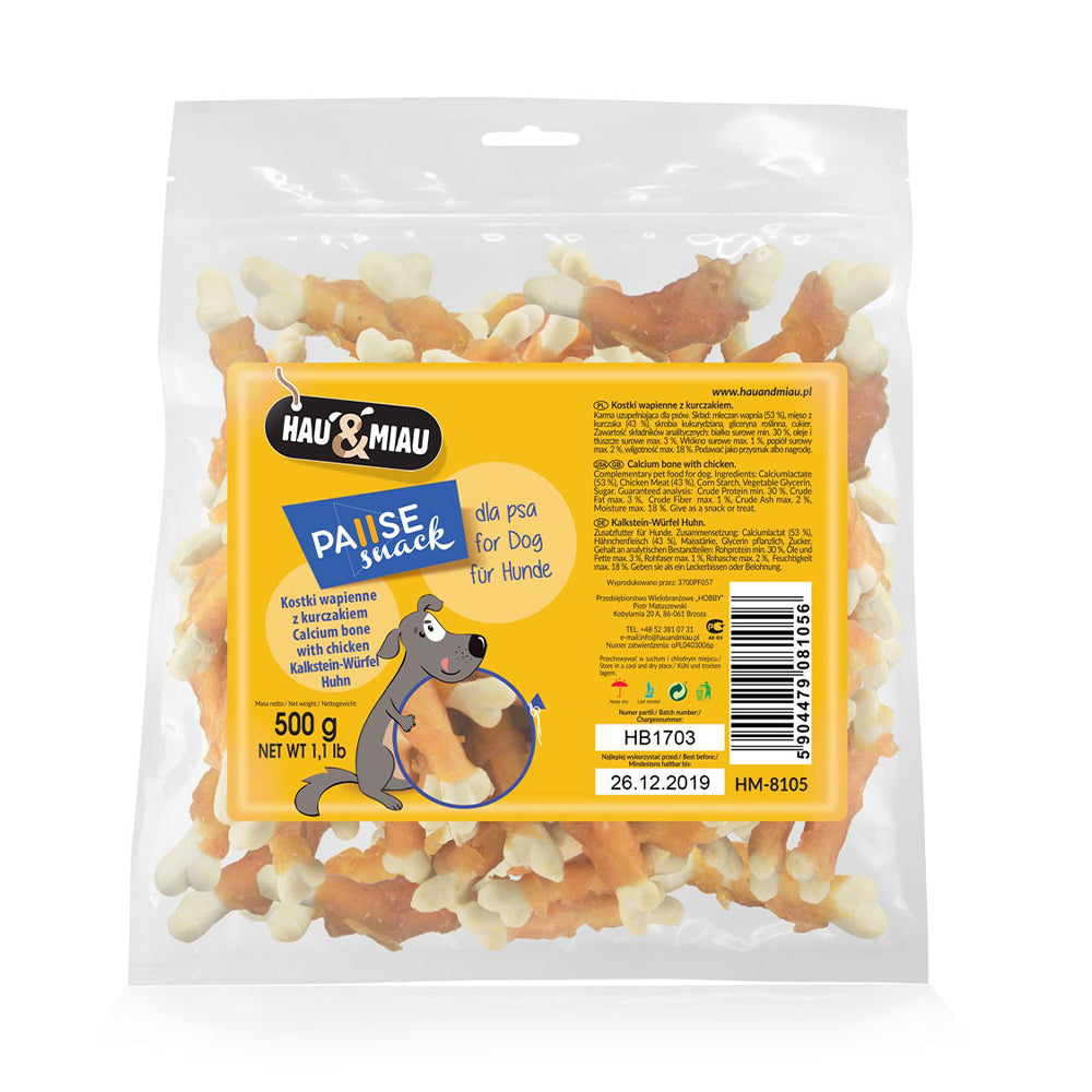 snack natural "calcium bones with chicken" - galinha - 500g