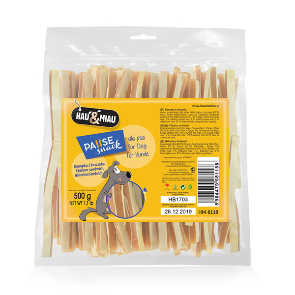 snack natural "chicken sandwiches" - galinha - 500g