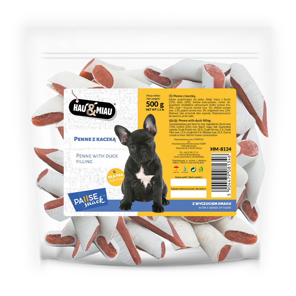 snack natural "penne with duck" - pato - 500g