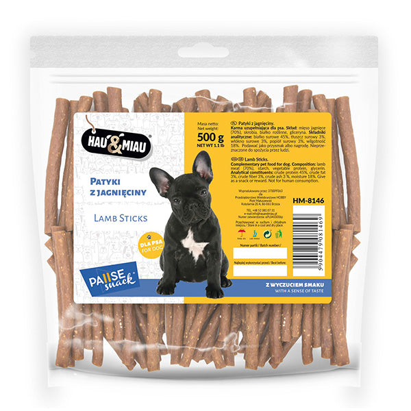 snack natural "lamb sticks" - borrego - 500g