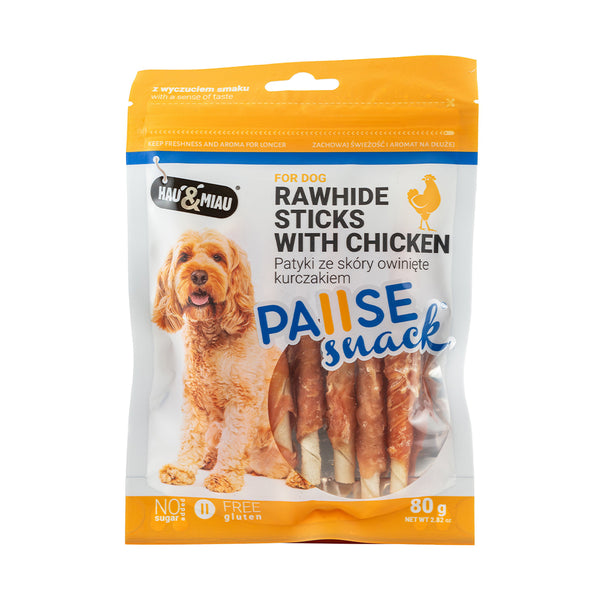 snack natural "rawhide sticks with chicken" - galinha - 80g