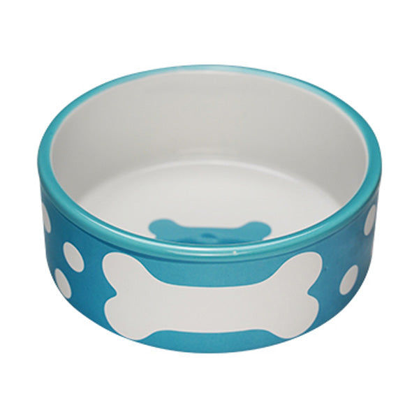 comedouro ceramico "polka dot" - (l) 18 cm - 1400ml