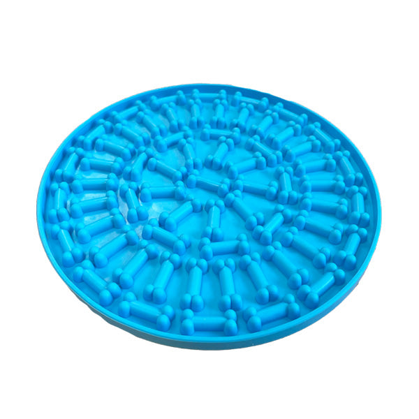 tapete silicone "pet lick mat circle" - 15x7 cm - azul