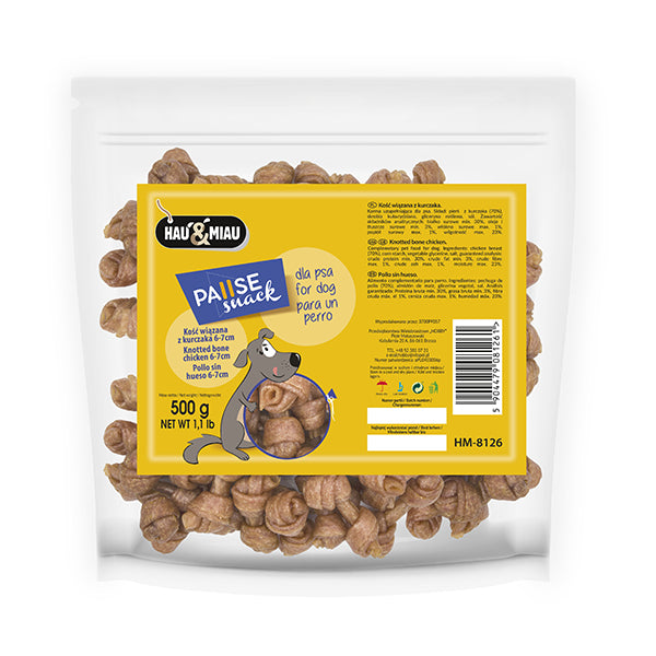 snack natural "knotted chicken bones" - galinha - 500g