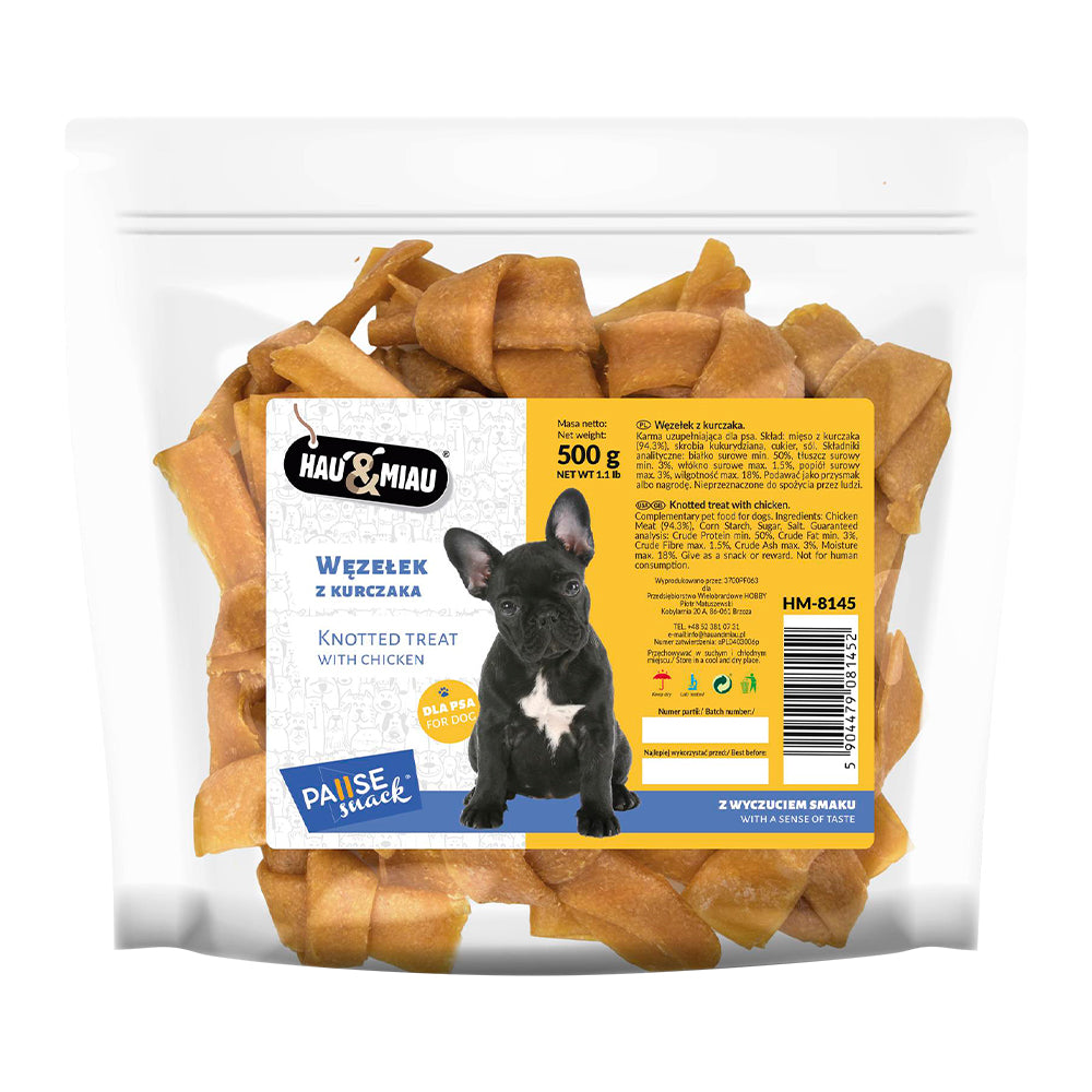 snack natural "chicken knots" - galinha - 500g