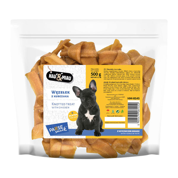 snack natural "chicken knots" - galinha - 500g