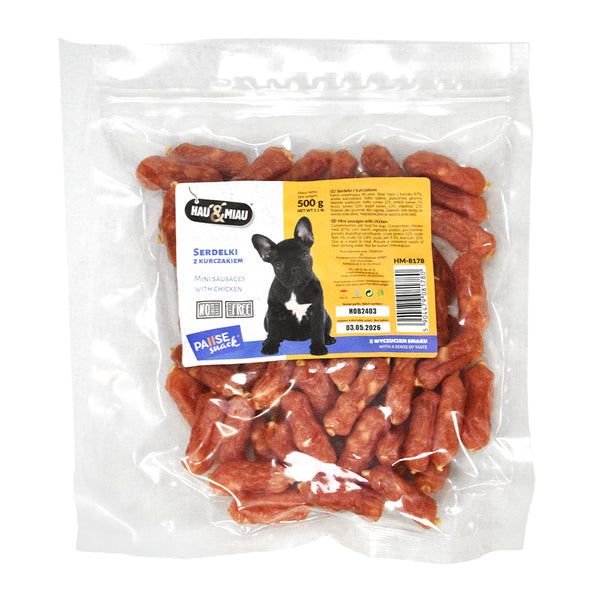 snack natural "mini sausages with chicken," - galinha - 500g