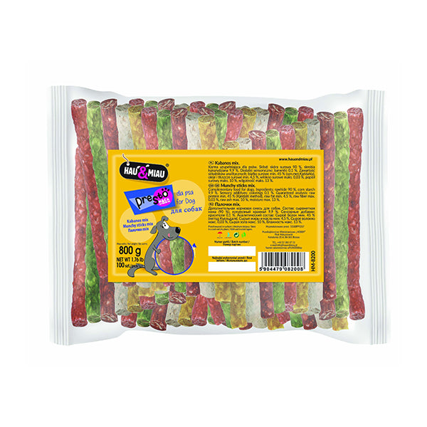 snack natural "munchy sticks mix" - 12,5cm / 8-9mm - 100 un