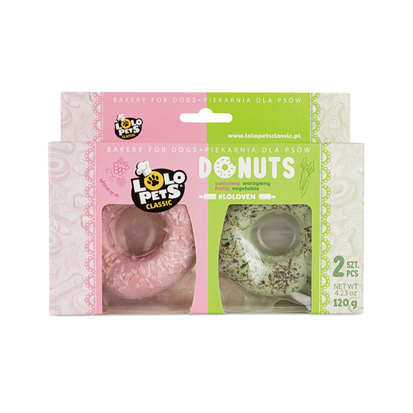 donuts p/ cão - frutas e vegetais - 2un 120g