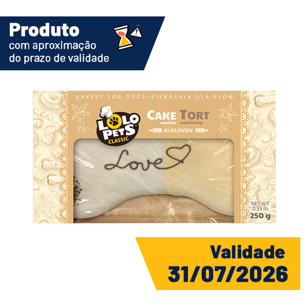 bolo p/ cão - "love" baunilha - 250g