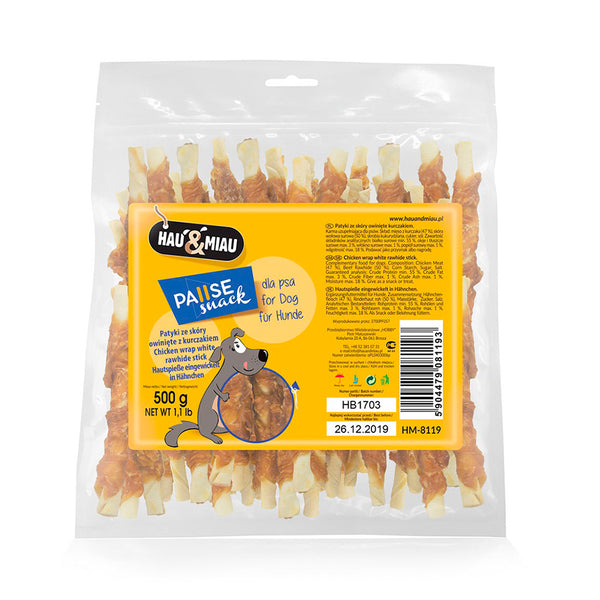 snack natural "rawhide sticks chicken" - galinha - 500g