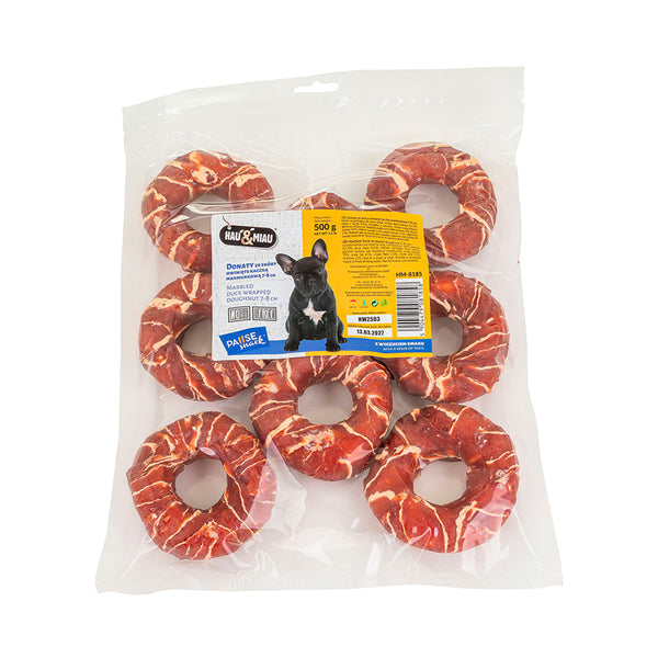 snack natural "duck wrapped donuts" 7-8cm - pato - 500g