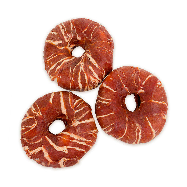 snack natural "duck wrapped donuts" 10-11cm - pato - 500g