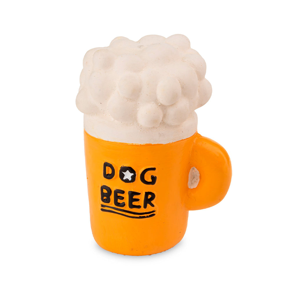 brinquedo cão "latex beer mug" c/ som - 7 cm