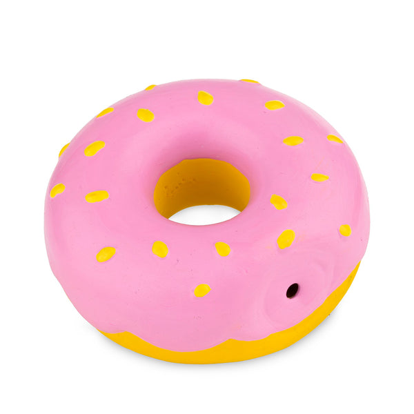 brinquedo cão "latex donut" c/ som - 8 cm