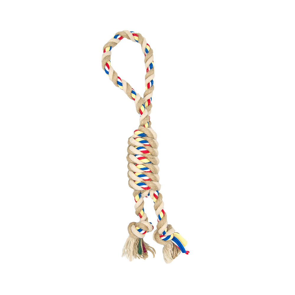 brinquedo cão "braided rope loop knot - algodão juta" - 34 cm