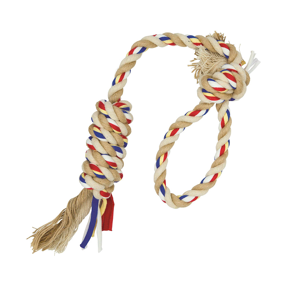 brinquedo cão "braided rope loop knot - algodão juta" - 45 cm
