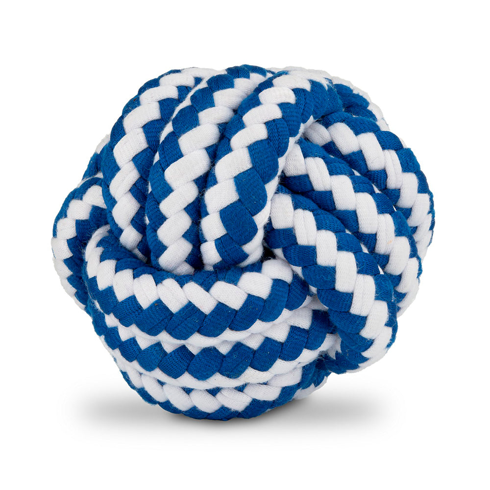 brinquedo cão "rope ball white-blue" - 6,5 cm