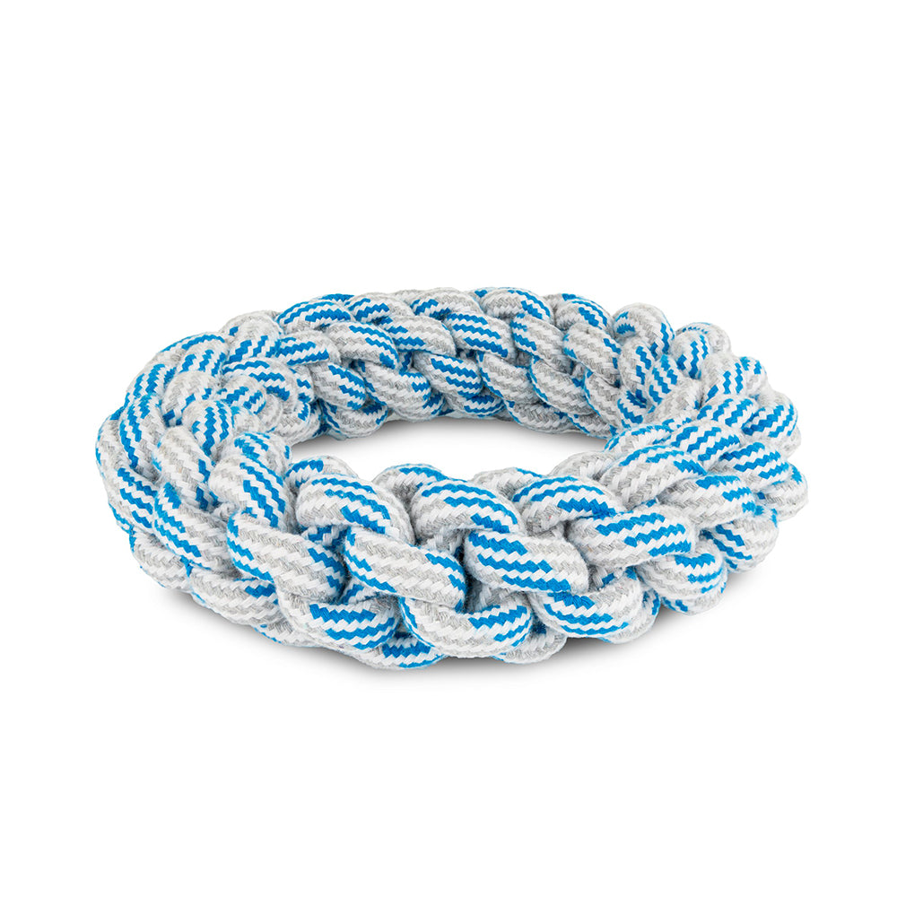 brinquedo cão "thick rope ring white-blue" - 18 cm