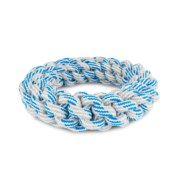 brinquedo cão "thick rope ring white-blue" - 18 cm