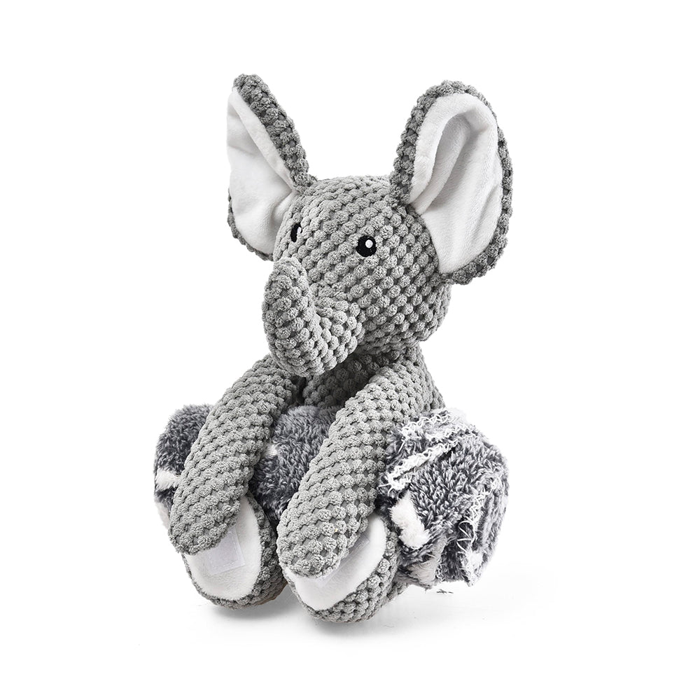 brinquedo cão "plush elephant" 27x23 cm c/ manta 70x60 cm