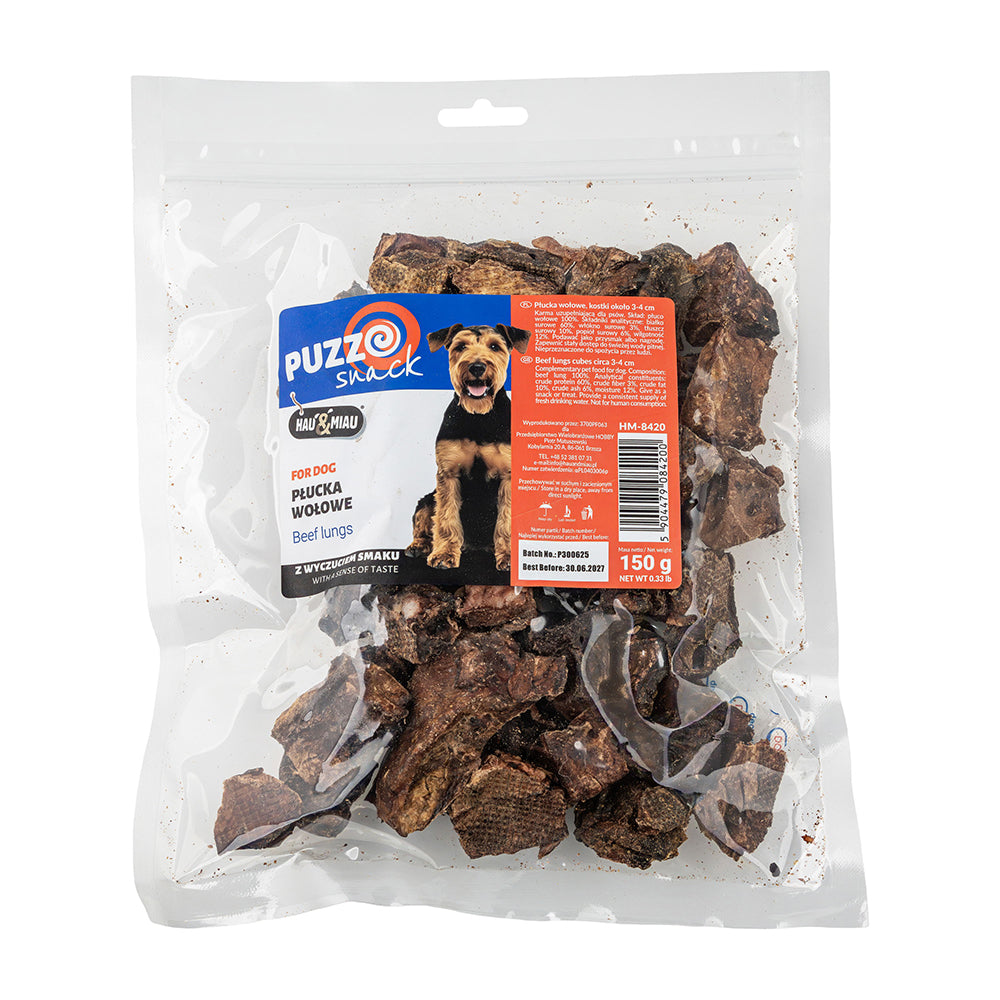 snack natural "beef lung cubes" 3-4cm - vaca - 150g