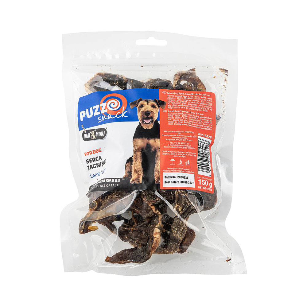 snack natural "lamb hearts pieces" 3x4cm - borrego - 150g
