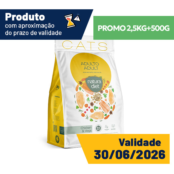 natura diet cat adult chicken - promo 2,5kg + 500g