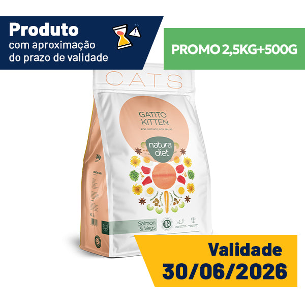 natura diet cat kitten salmon - promo 2,5kg + 500g
