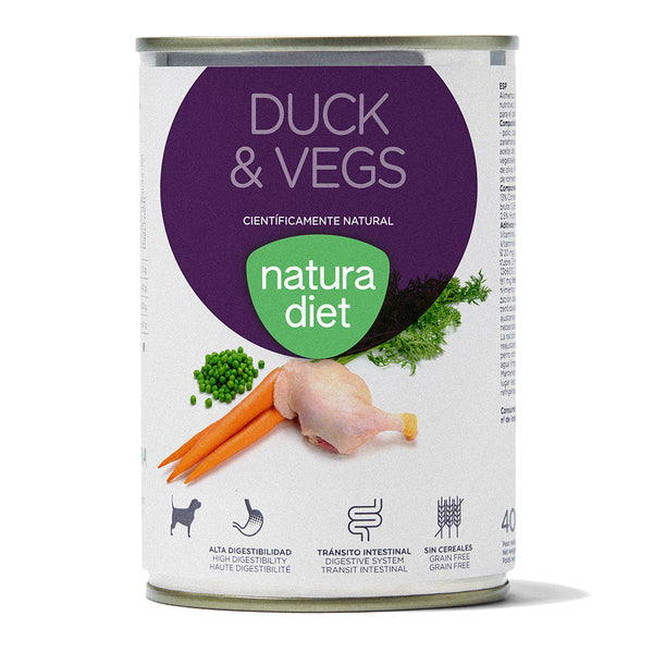 natura diet dog duck & vegs 400 gr - cx 12 un.