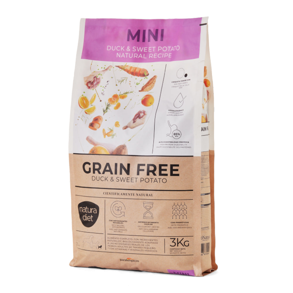 natura diet grain free duck & sweet potato mini 3kg