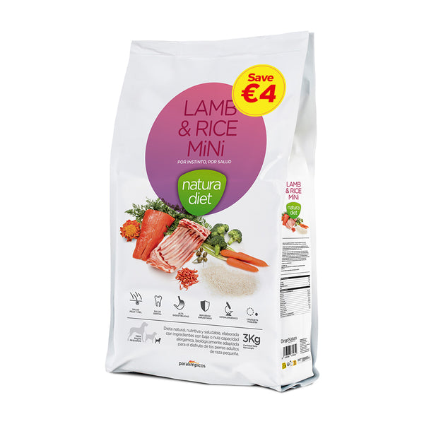natura diet lamb & rice mini 3 kg (promo -4€)