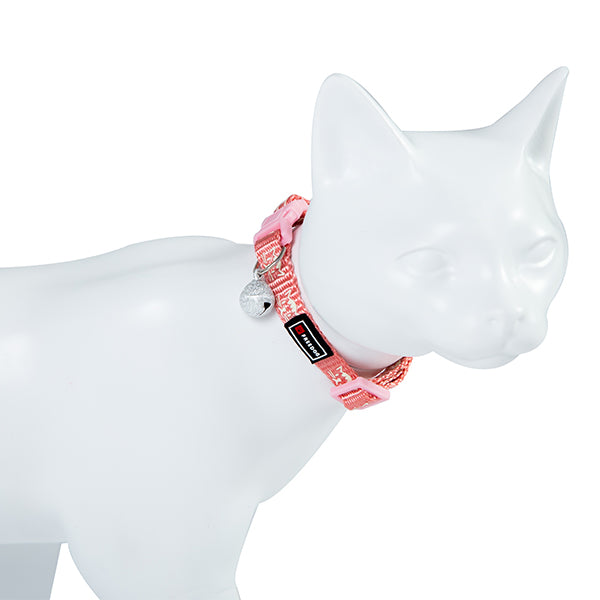 coleira p/ gato refletora - 10mm x 19-30cm #variant:Rosa