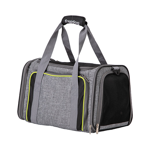 transportadora hk c/ compartimentos cinza - 49x28x28 cm