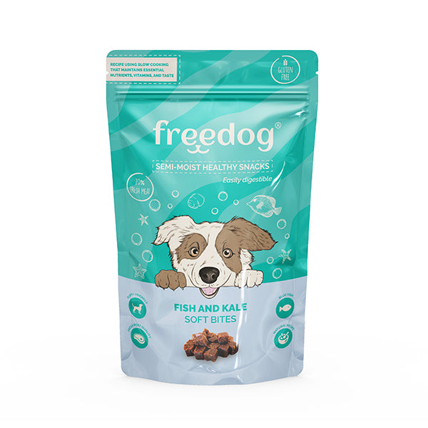 freedog snack semi-húmido peixe e couve 100gr
