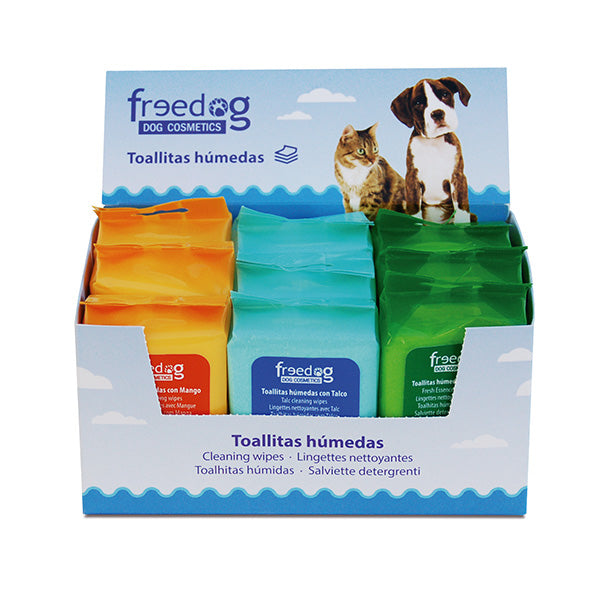 expositor toalhitas sortidas - 9 packs x 25 unidades