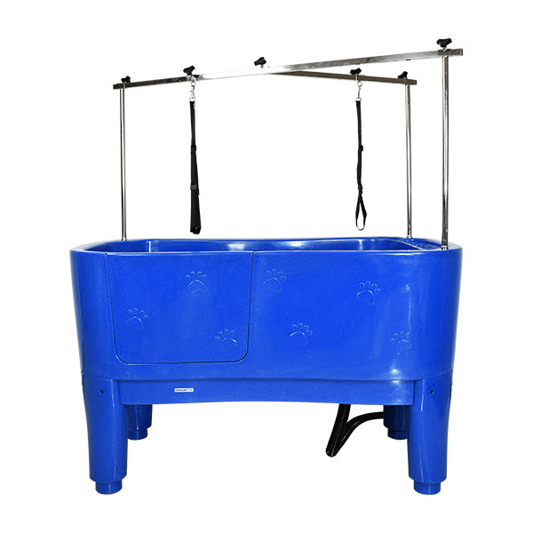 groomtek - banheira polietileno fixa azul - 148x81 cm