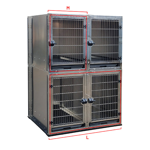 groomtek - jaula aço inox modular - (m) 59x66x76 cm