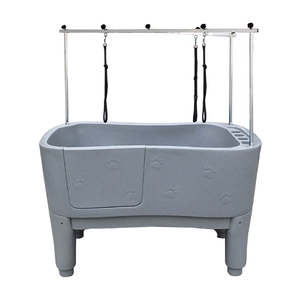 groomtek - banheira polietileno fixa cinza - 148x81 cm