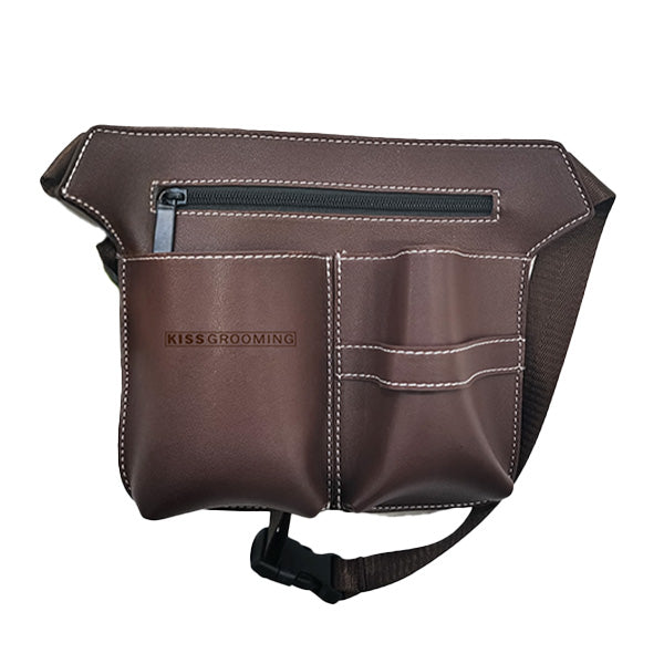 bolsa de cintura p/ pentes e tesouras - castanho