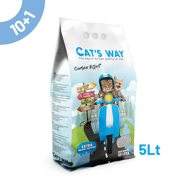 pack litter aglomerante cat's way - carbon effect 5lt - 10+1 oferta