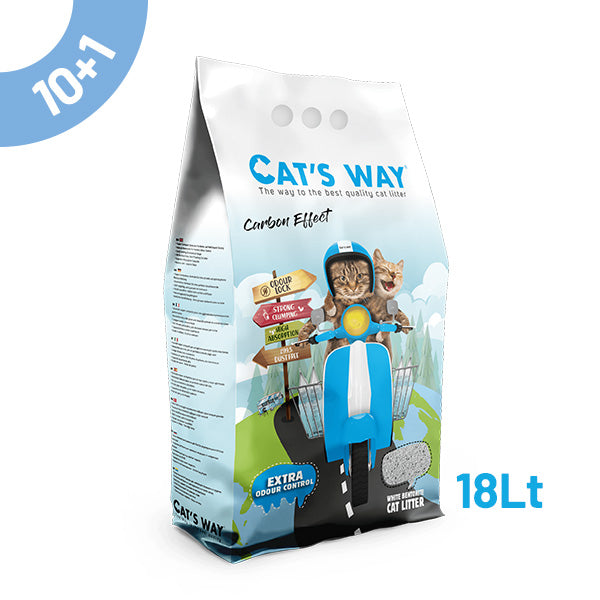 pack litter aglomerante cat's way - carbon effect 18lt - 10+1 oferta